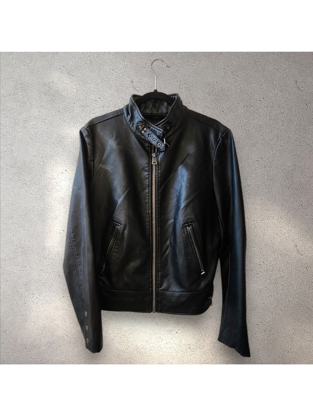 Levi's Faux Leather Buckle Racer Jacket Sz Large